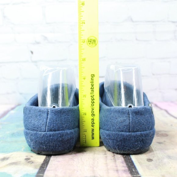LL Bean Bright Navy Sweater Fleece Cozy Slippers Scuff Size 9 M - Picture 8 of 9